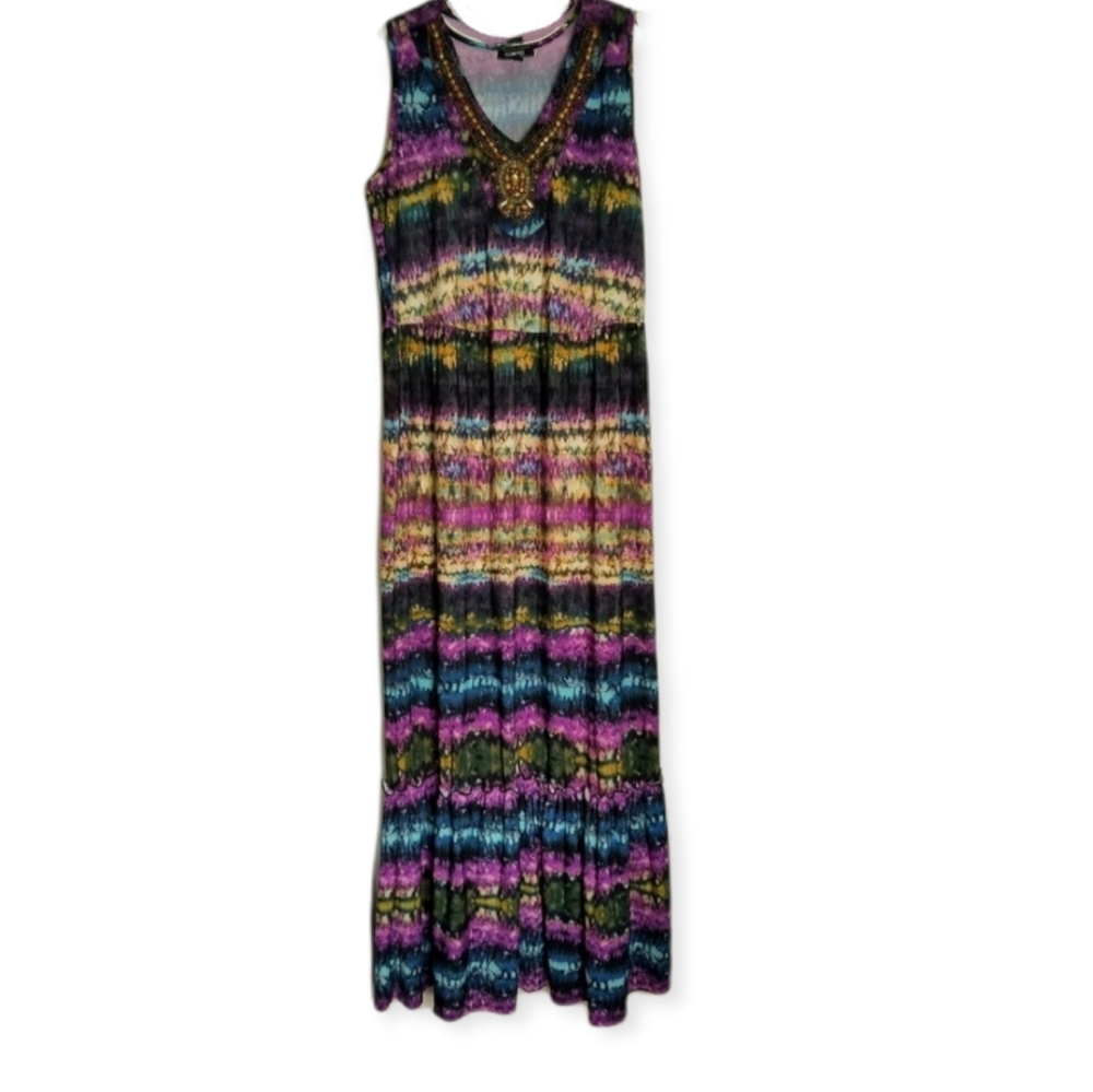 NWT➕ Plus Size Sleeveless Watercolor Maxi 1X